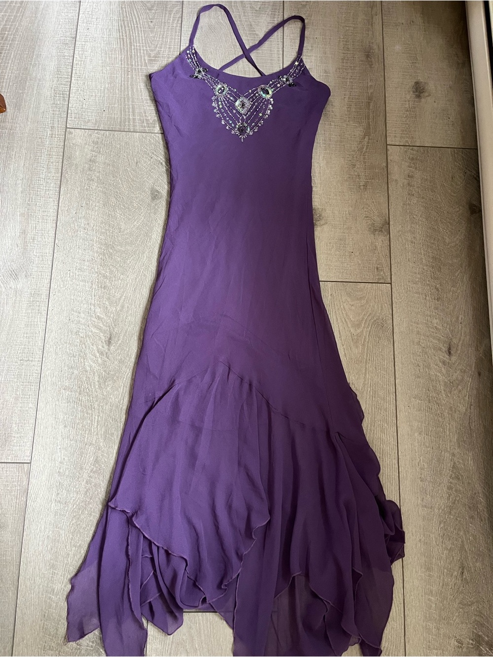Y2K Purple Beaded Dress